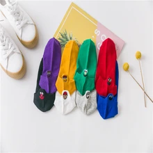 Забавные выразительные женские носки, хлопковые милые Мультяшные милые вышитые причудливые носки унисекс, мягкие женские носки, один размер, 1 пара