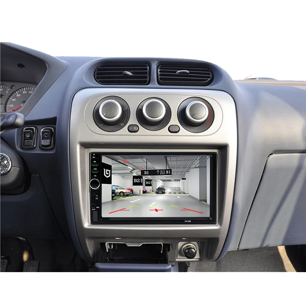 LAMJAD 2 din Кассетный рекордер автомобильный Радио HD " 7018B сенсорный экран автомобильный аудио Bluetooth Камера заднего вида MP5 мультимедийный плеер
