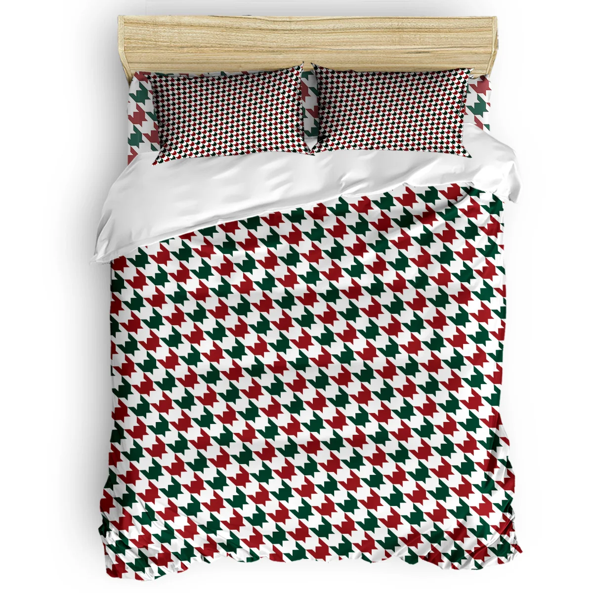 

Creative Christmas Style Plaid Duvet Cover Set Vintage Floral Art Design Collection of 3/4pcs Bedding Set Bed Sheet Pillowcases