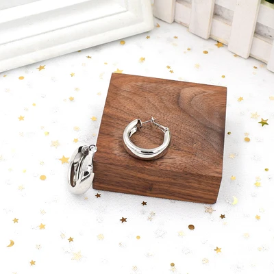 silver 3cm HUANZHI новые минималистичные золотые металлические большие круглые геометрические круглые большие серьги-кольца для женщин и девушек, ювелирные изделия для свадебной вечеринки - Окраска металла: silver 3cm