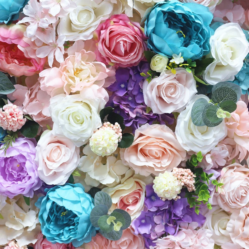 JAROWN 2M by 2M Gradient Colorful Artificial Fake Flower Wall Wedding Background Decoration Large Event Ornament Home Decor Flores (4)