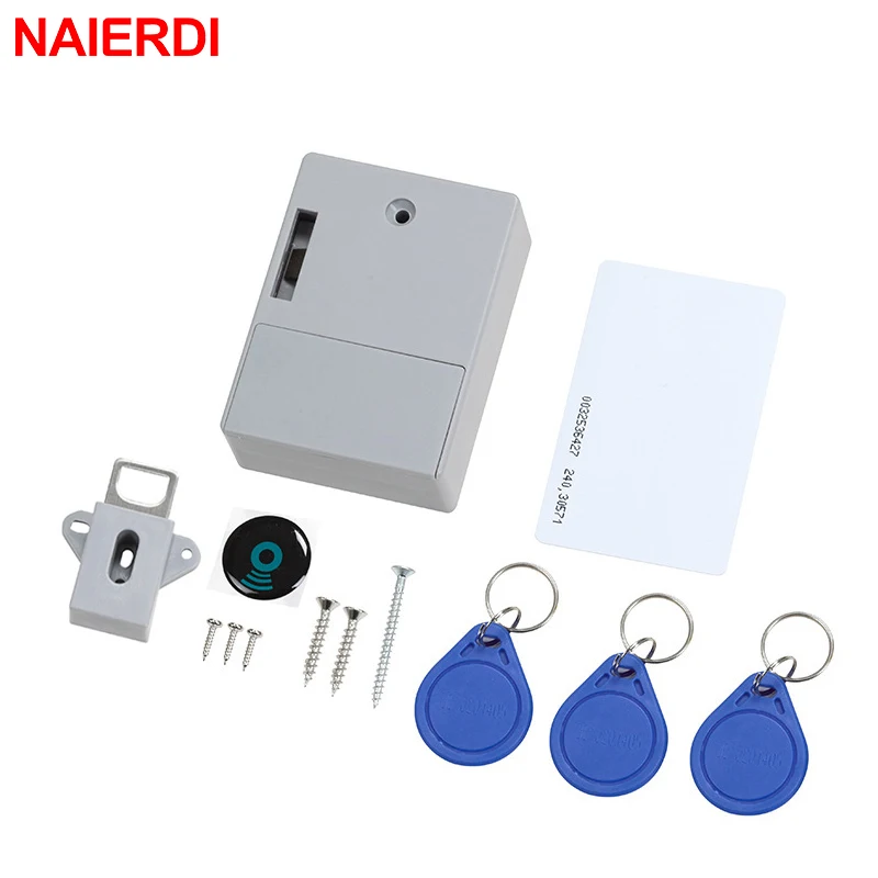 NAIERDI Digital Cabinet Intelligent Electronic Locks Invisible Sensor Lock EMID IC Card Drawer For Wardrobe Furniture Hardware