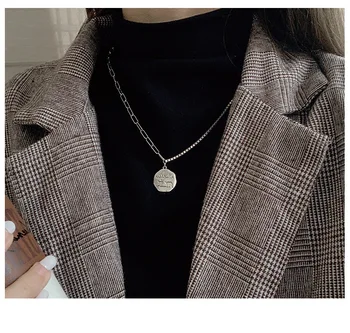 

Timeless Wonder 925 Sterling Retro Initial Tag Chains Necklace Women Jewelry Gothic Trendy Top Punk Designer Kpop Charm Ins 8326