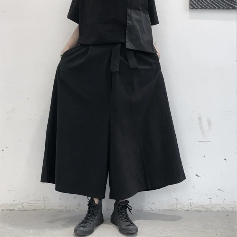 Ladies Pant Skirt Wide Leg Pants Casual Pants Spring And Autumn New Dark Cotton And Linen Design Super Loose Personality Pants personality stitching high waist wide leg pants 2023 autumn back exposed leg trendy super loose style wide leg women jeans