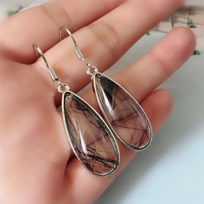 

Creative Real Plant Earring Dried Flowers Earring Dried Flower Glass Ball Long Drop Beautiful Earrings For Woman
