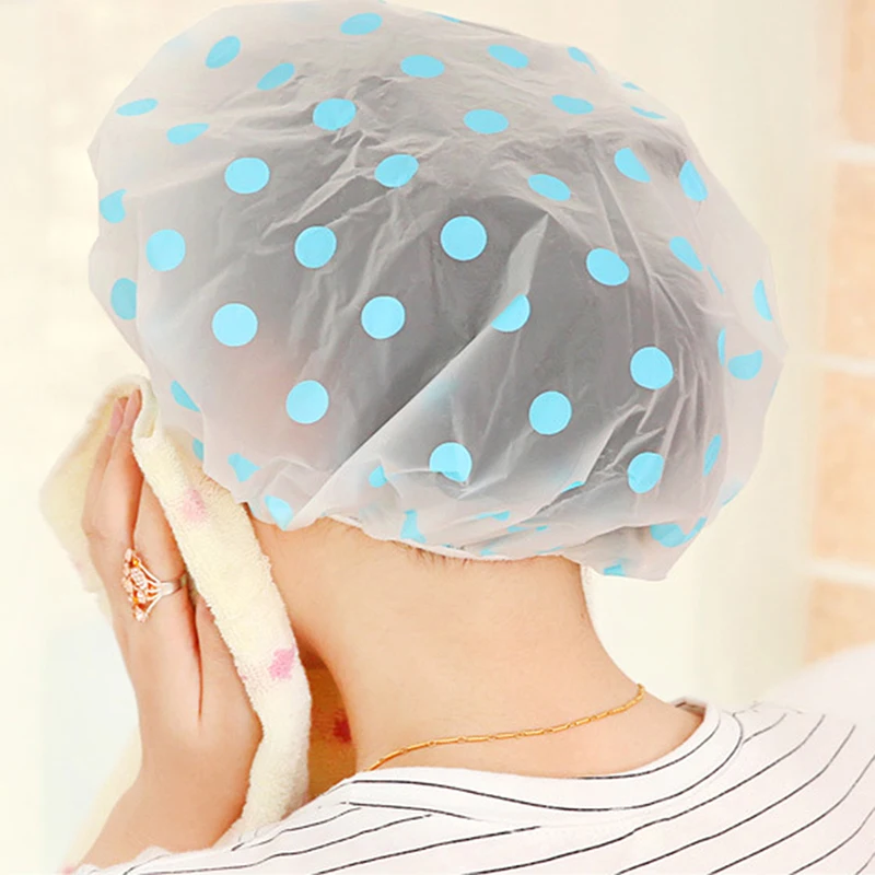 

Waterproof Elastic Bath Hat Women Reusable Shower Caps Hair Care Tool Bathing Cap