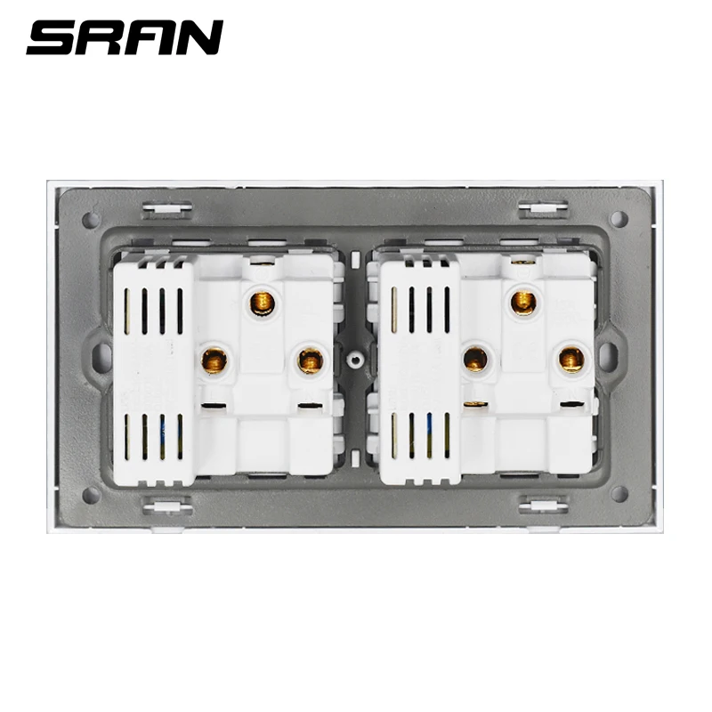 SRAN 146 британская розетка стандарта Великобритании электрическая розетка с USB4 зарядным портом для быстрого перемещения интерфейс кристальная зеркальная панель