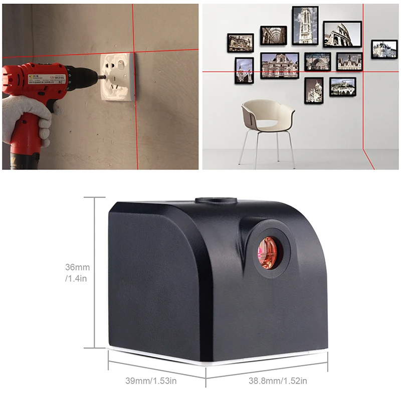 2 Lines MINI Laser Level Meter Red Green Laser Vertical Horizontal Line Measurement Spirit Level Indoor Rechargeable Leveling