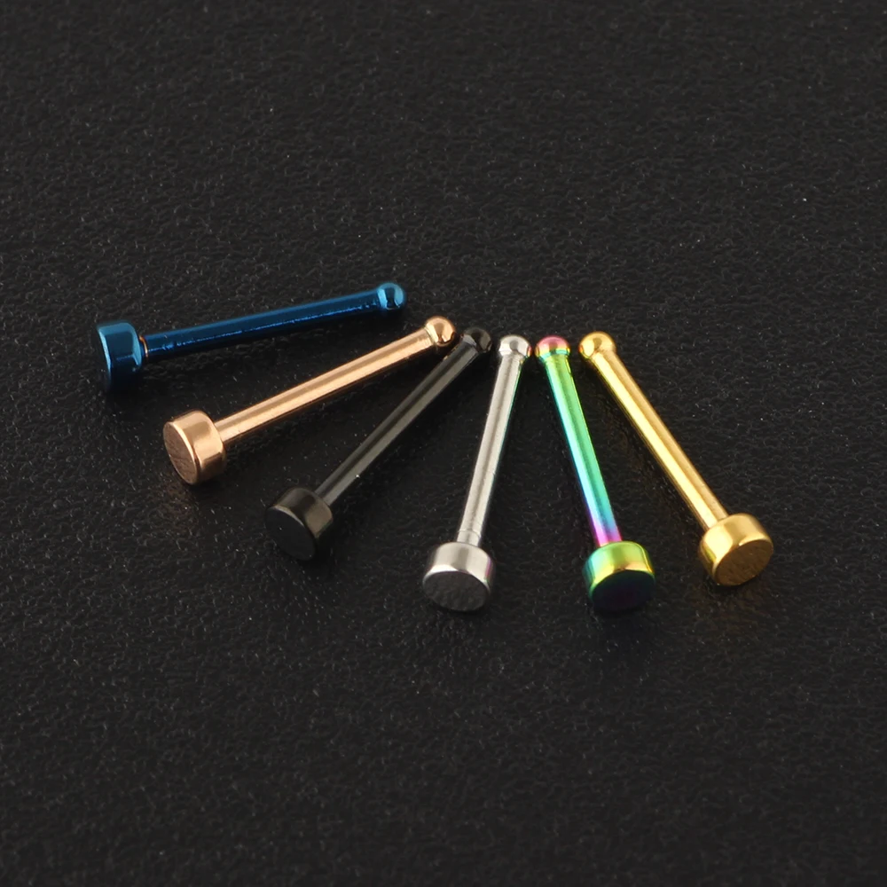 wholesales 6 color Punk Style Piercing Nose Lip Jewelry Body Jewelry For Man Women Studs 20g bending nose ring for women female