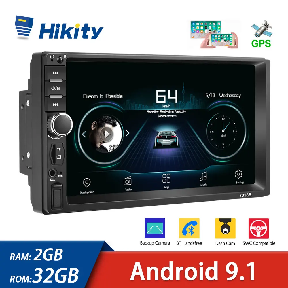 Hikity 2 Din автомобильное радио 7 "HD Android 9,1 2G + 2G 7010B GPS Авторадио мультимедийный плеер Wifi радио для Hyundai Nissian Toyota радио|Мультимедиаплеер для авто|   | АлиЭкспресс