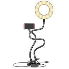 Горячий XD-Selfie кольцевой светильник, селфи-светильник с подставка-держатель для сотового телефона для живого потока макияжа, включая дистанционный затвор, светодиодная камера Li