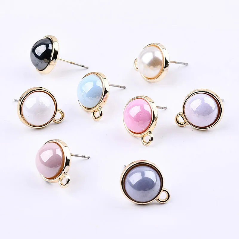 DIY handmade accessories alloy bright light color pearl earrings material pendant | Украшения и аксессуары