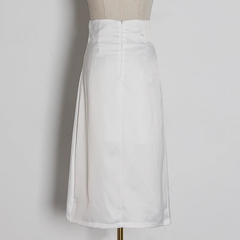 TWOTWINSTYLE, винтажная Асимметричная Женская юбка с разрезом по бокам, высокая талия, асимметричные юбки с рюшами для женщин, модная новинка