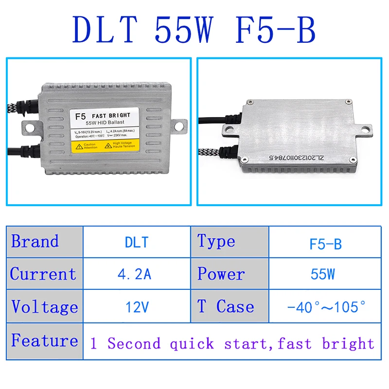 HIDLT 2PCS 55W Fast Bright AC HID Xenon Ballast 12V Digital HID Replacement Reactor For H1 H7 H11 HB3 HB4 Auto Headlamp Bulb Kit (1)
