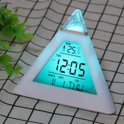 Thermometer Digital Alarm Clock Backlight Change Clock Perpetual Calendar Colorful Cone Pyramid Style Home Decoration Thermometer Digital Alarm Clock Backlight Change Clock Perpetual Calendar Colorful Cone Pyramid Style Home Decoration