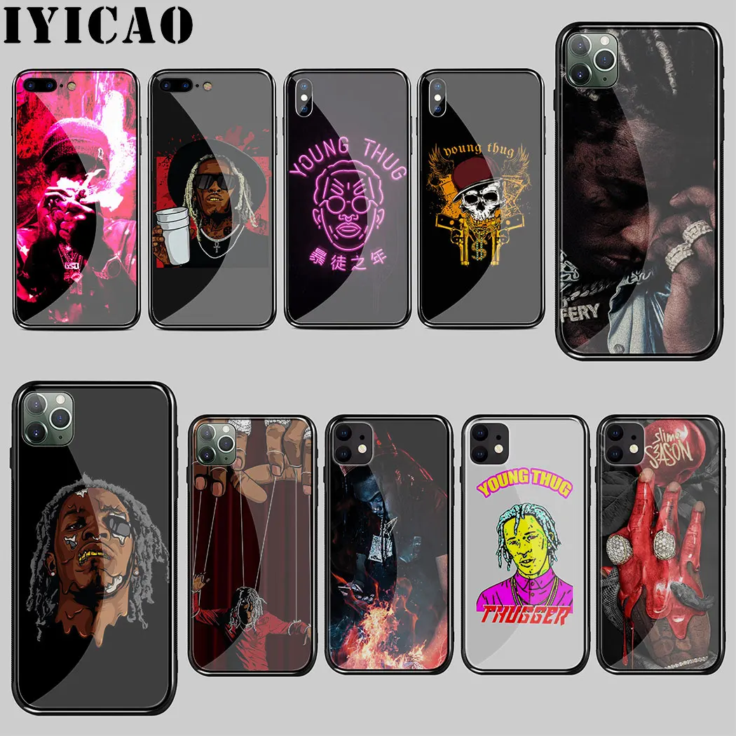 Рэпер Young Thug закаленное стекло чехол для iPhone 5 5S SE 6 6S 7 8 Plus 11 Pro X XR XS Max |