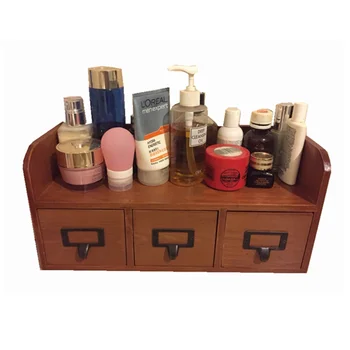 

Solid Wood Desk Cabinets Dresser Surface Cosmetics Shelves Jewelry Finishing Drawer Inductive Box Accessories
