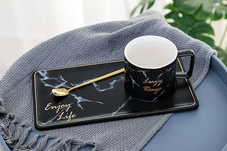 Комплект из чашки и блюдца в скандинавском стиле, креативная керамическая чашка, Офисная деловая кружка для кофе