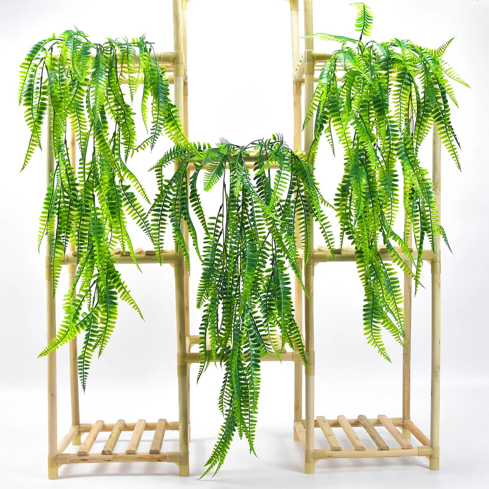 Artificial Plants Persian Grass Plastic Fern Persian Leaves Wall Hanging Rattan Plants Home Wedding Shop Garden Decor 80cm 10pcs