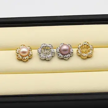 

Flower Style New Arrival Earrings Mountings Findings Settings Jewelry Parts Fittings for Pearls Beads Stones Agate Coral Jade