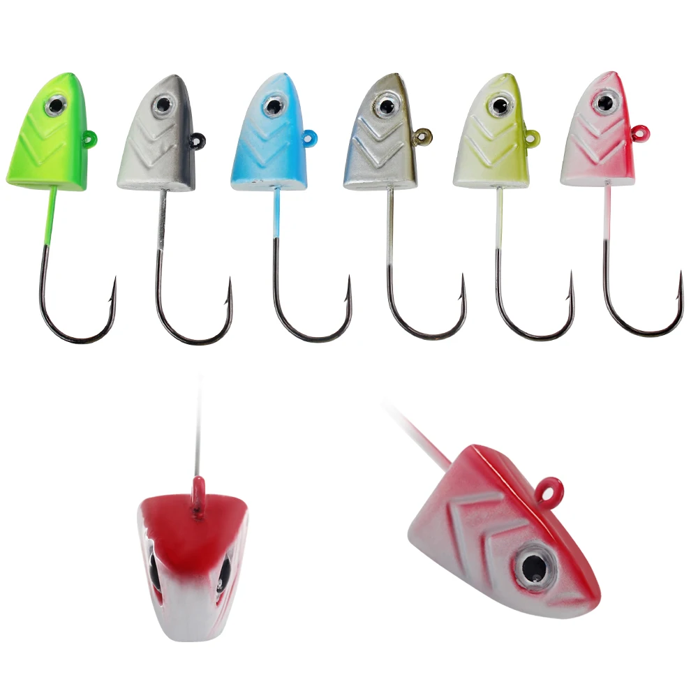 

FISH KING 5g 12g 25g Multicolor Lead Jig Head Fishing Hook Soft Lure Hook Jigging Silicone Bait Soft Worm Hook Fishing Tackle