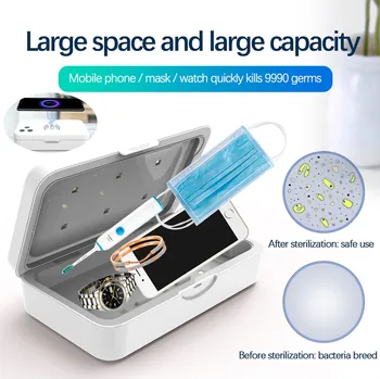 

Uv Light Sterilizer Disinfection Box Wireless Charger For Phone Daily Supplies #T2G