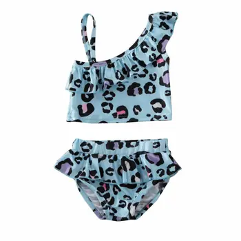 

2020 Summer Swimwear Kids Baby Girls Swimsuit Leopard Pattern Bikini Bathing Suit Swimming Costume 6 Months-5 Years
