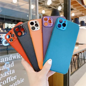 

100Pcs/lot Camera Lens Protection Leather Phone Case For iPhone 11 Pro Max SE2 XS XR Max 8 7 6S Plus Plain Color Back Cover