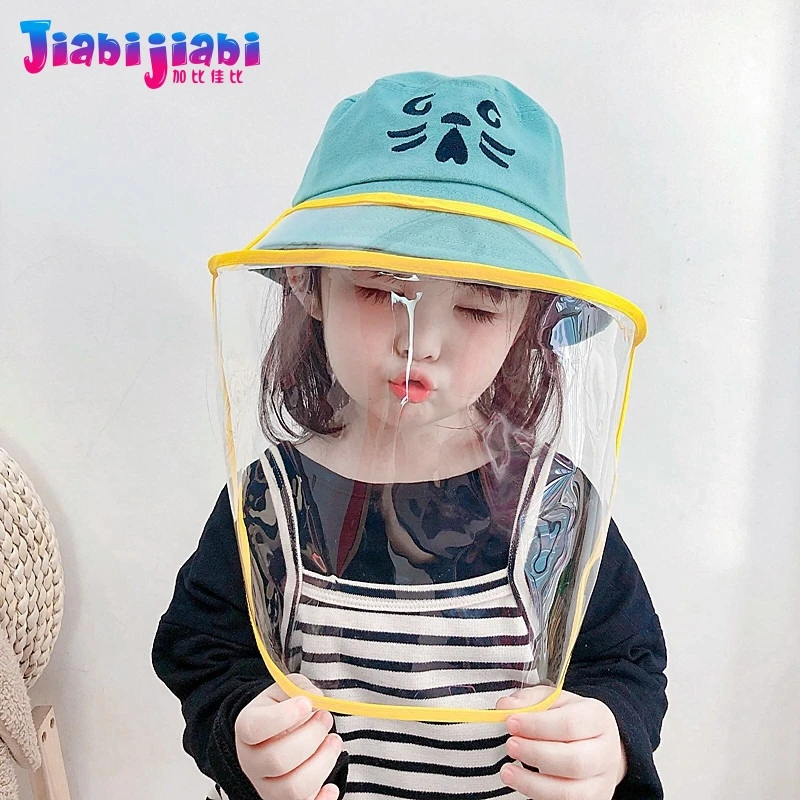 Baby Kids Hat Mask Boy Girls Protection Virus Anti-Spitting Face Shield Protetor Facial Plastic Visor Cap 2-5 old | Аксессуары для
