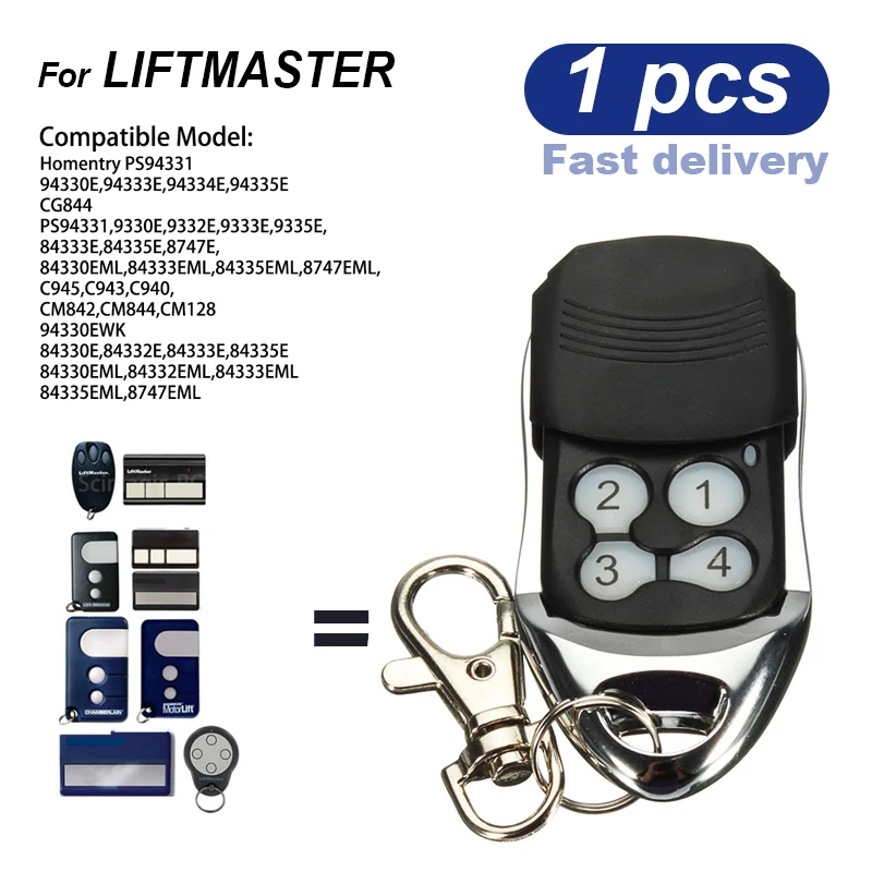 SMG-abridor de puerta de garaje, dispositivo de Control remoto con código rodante, 433MHz, 1A5639-7, transmisor, chambelán, Liftmaster, 94335E, 433,92