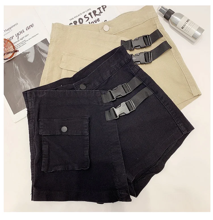Apricot Denim Shorts Women Casual Overalls Denim Shorts Women New Joker Loose High Waist Slim Straight Trousers Boots