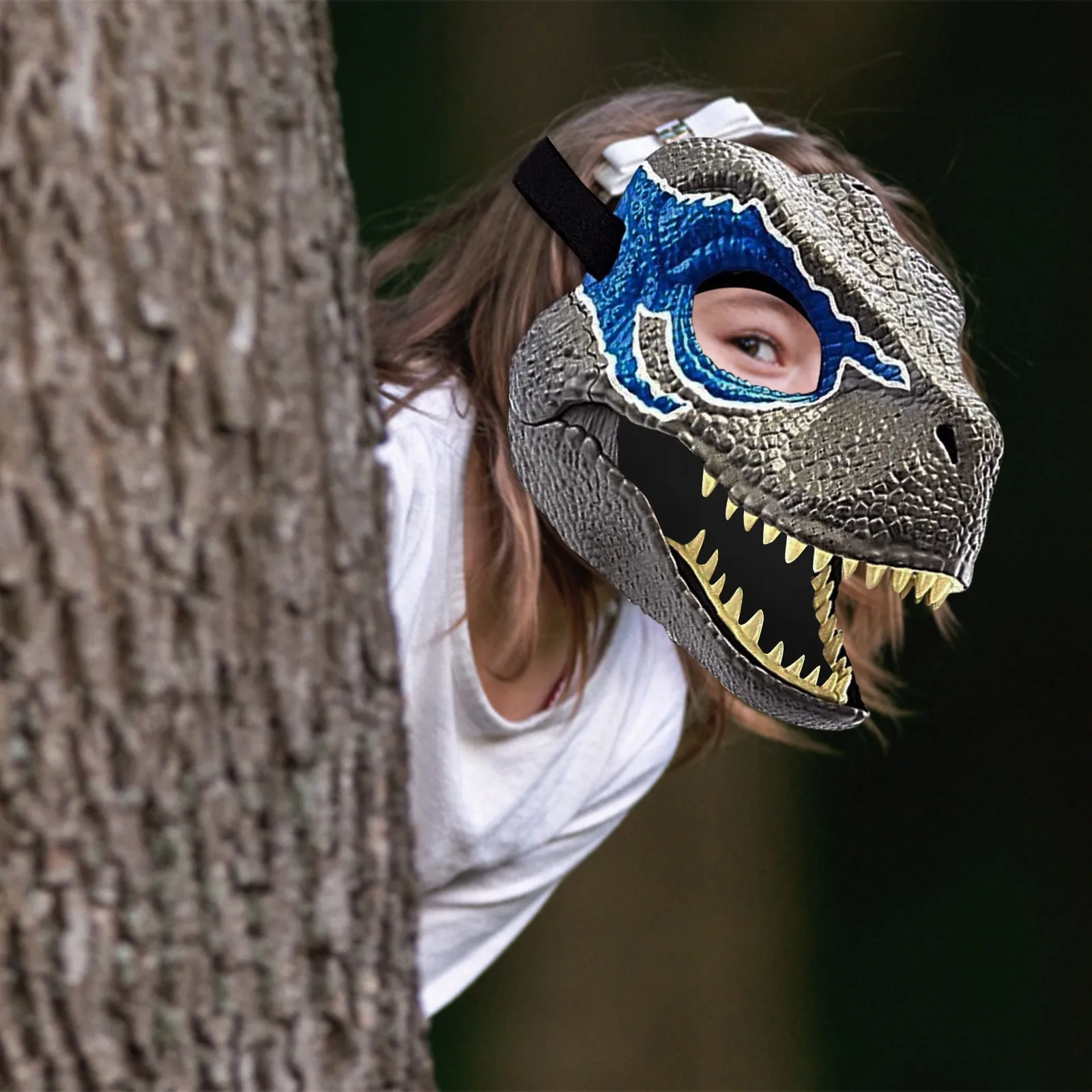 Dinosaur World Mask With Opening Jaw Tyrannosaurus Rex Halloween Cosplay Costume Kids Party Carnival Props Full Head Helmet#g4 | Дом и сад