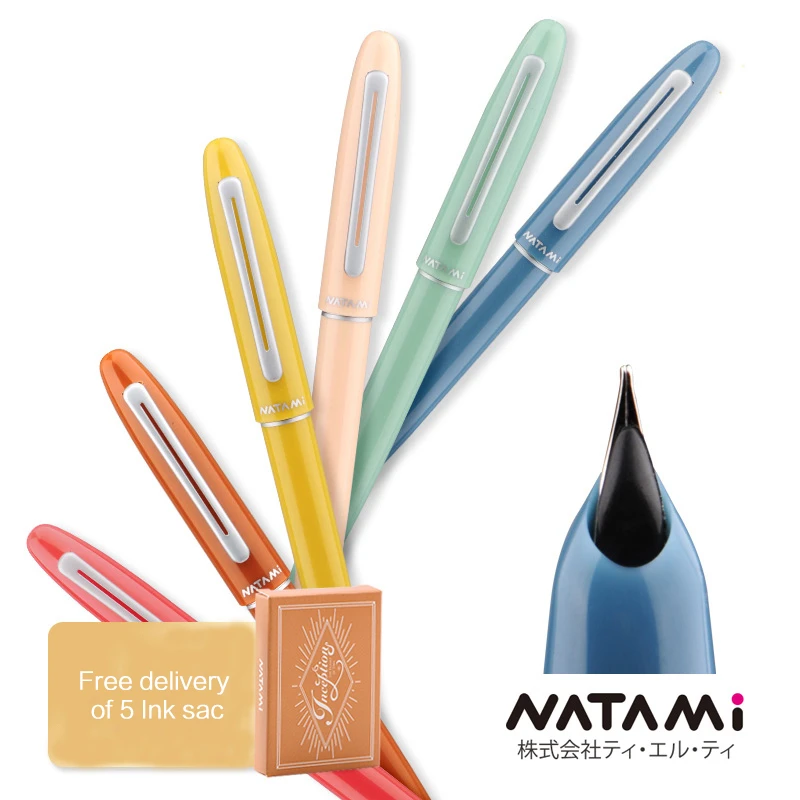 Cena 1 sztuk japonia NATAMI fontanna długopisy wysokiej jakości pierwszy rzut oka serii cukierki kolor pióro reflektor stalówka
