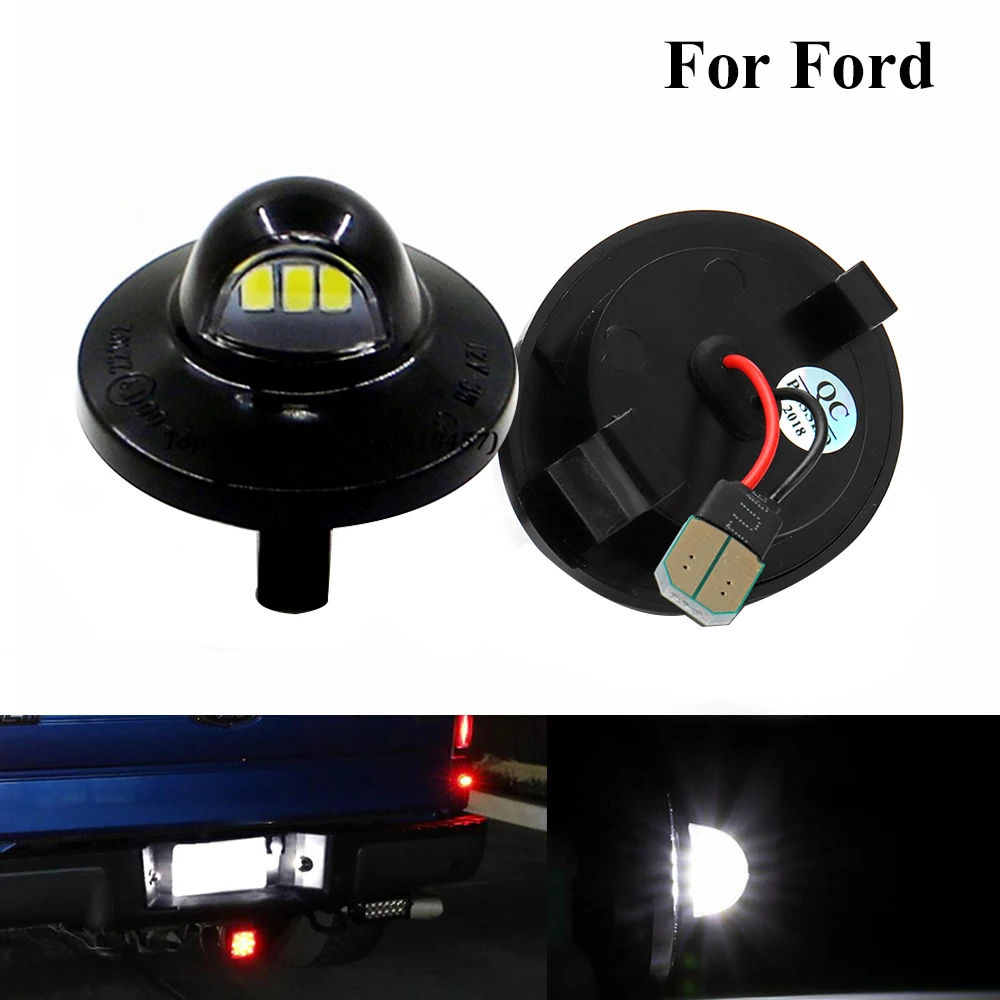 

2 pcs LED Car License Plate Light Auto Number Plate Lights Tail Reverse Backup Rear Lamp for Ford F-250 F-350 F-150 1990-2014