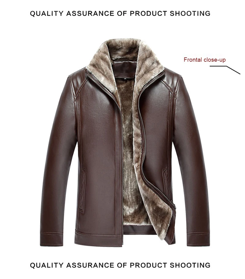 New Fashion Men's PU Leather Jacket Mens Brand Clothing Thermal Outerwear Winter Fur Male Fleece Leather Down Jackets Coats best leather jackets