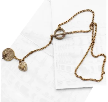 

Bees Love Letters Round Long Necklace 2020 New Brand Fashion Necklace Jewelry One Piece For Birthday Party Gift