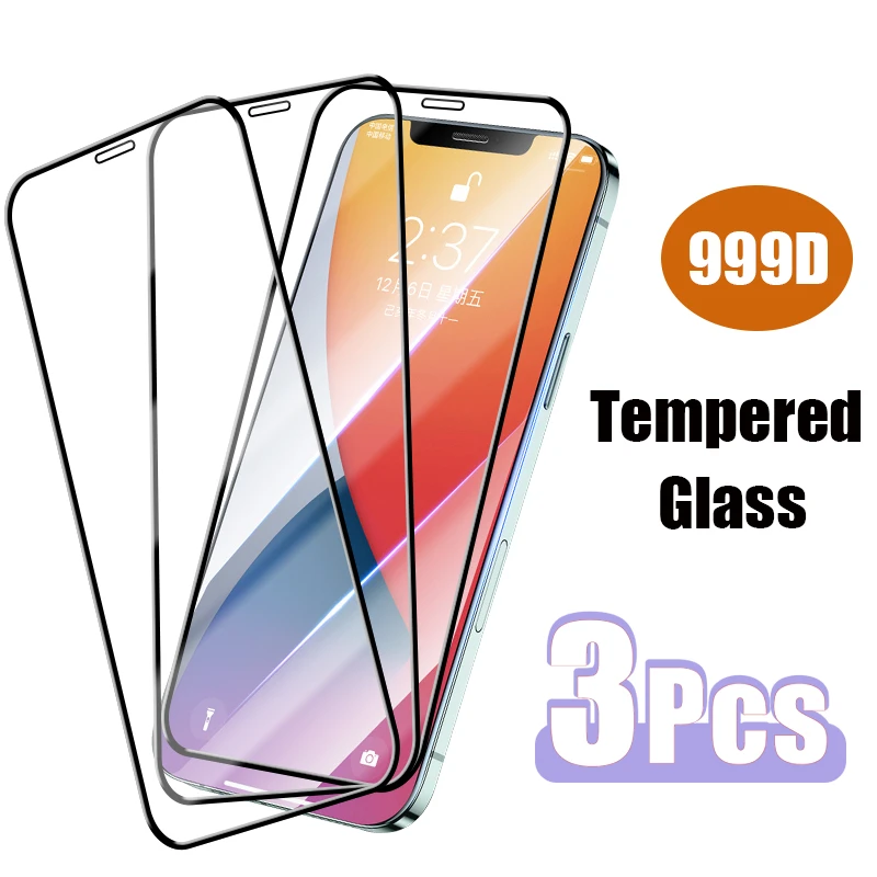 iphone screen protector 3PCS Full Cover Tempered Glass For iPhone 7 Plus 6 6s 8 X 10 Screen Protector For iPhone 11 XR XS Max 12 Pro Mini SE 2020 Glass t mobile screen protector