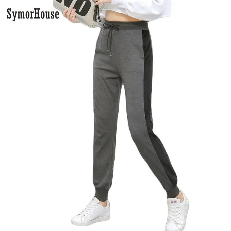 Vangull Casual Pants Women's Sweatpants New Autumn Side patchwork Harem Pants Drawstring Fat MM Loose Trousers size 6XL
