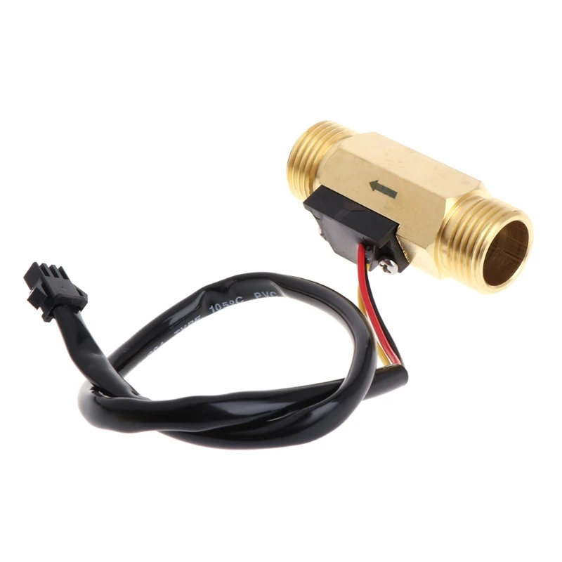 

Water Flow Sensor Switch G1/2" Copper Hall Effect Liquid Flow Meter Flowmeter