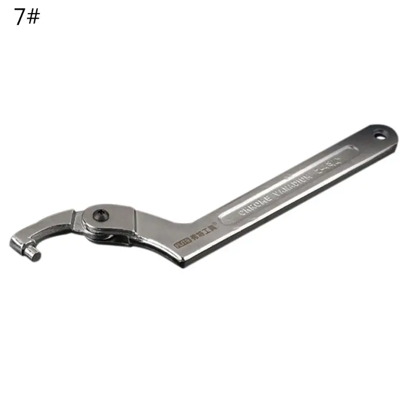 

Chrome Vanadium Adjustable Hook Wrench Spanner Round Square Head Hand Tool Nuts M0XD