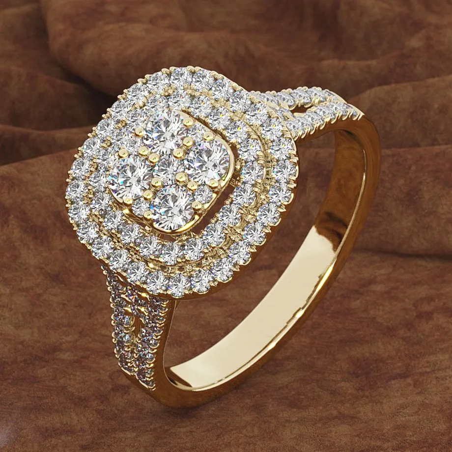 Полный граненый фианит женское кольцо серьги гвоздики Золото& розовое& белое серебро вечерние Дубай Monaco дизайн Роскошная Ювелирная Свадебная лента