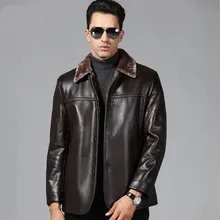 Новое поступление, Мужское пальто из натуральной кожи, овчина, мужская куртка, кожаные зимние куртки, мужские s EMS,, плюс размер, M-4XL