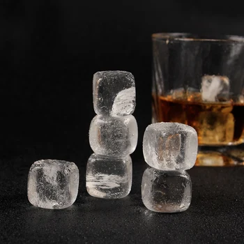 

200pcs/lot Icy Stone Whiskey Ice Liquor Transparent Crystal Stone Bar Restaurant Kitchen Supplies