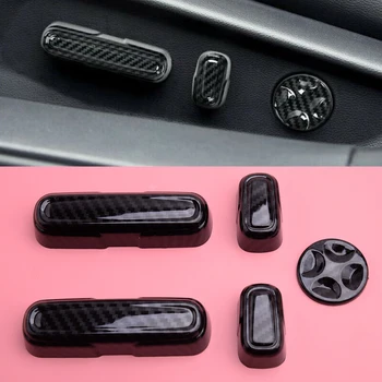 

5PCS Carbon Fiber Style Black Seat Adjust Handle Button Cover Trim Decoration Fit for Honda Accord 2018 2019 2020