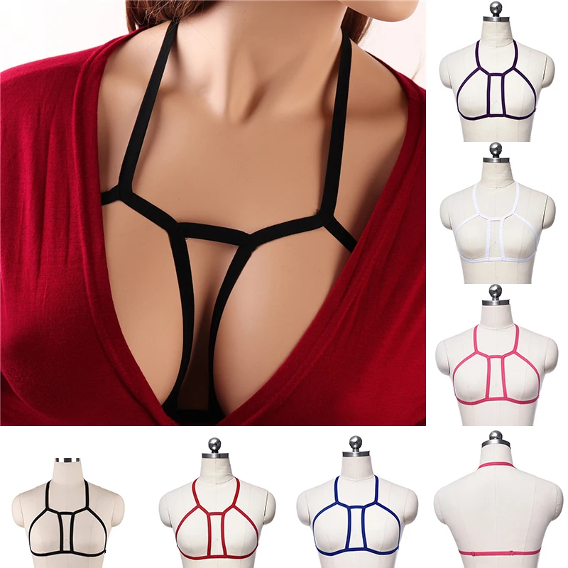 Gothic Erotic Sling Lingerie Bra Color Pull-up Adjustable Breast Strap Fashion Daily Wear | Женская одежда