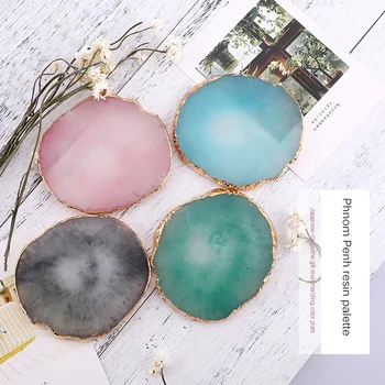 

Resin Storage Painted palette Tray Jewelry Display Plate Necklace Earring Display Tray Creative Decoration Organizer Storage Box