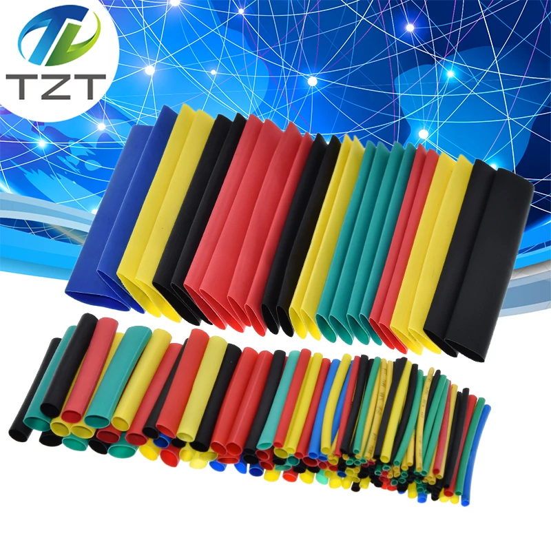 Polyolefin Shrinking Assorted Heat Shrink Tube Wire Cable Insulated Sleeving Tubing 164pcs Set 8 Sizes 2:1 heat shrink tubing