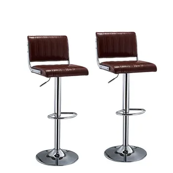 

2pcs Breakfast Bar Stool Home Kitchen Pub Bar Stools With Footrest High Chair Coffee Shops Bar Chair With Back Ship To Europe