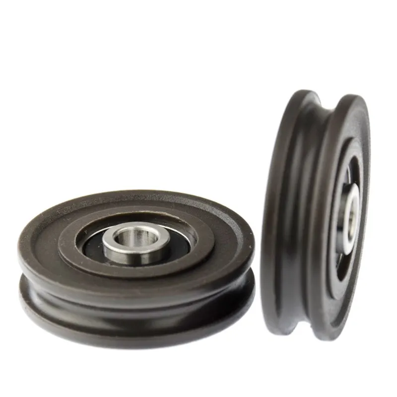 U-Nut, kunststoffbeschichtetes Lager 628RS, 8 x 45 x 11,5 mm, Schiebetür, POM-Rollenrad, Nylon, U-Typ-Riemenscheibe, Bohrungsgröße 8 mm, Durchmesser 45 mm – Detail 5