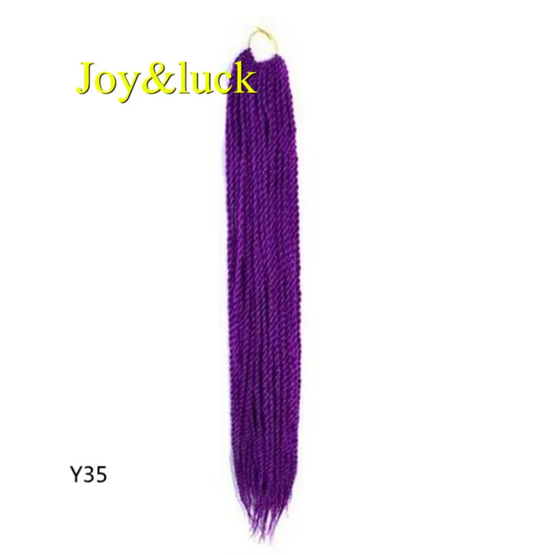 Joy& luck 24 дюйма Сенегальские закрученные крючком косички 30 прядей синтетические волосы для наращивания плетение волос - Цвет: Y35